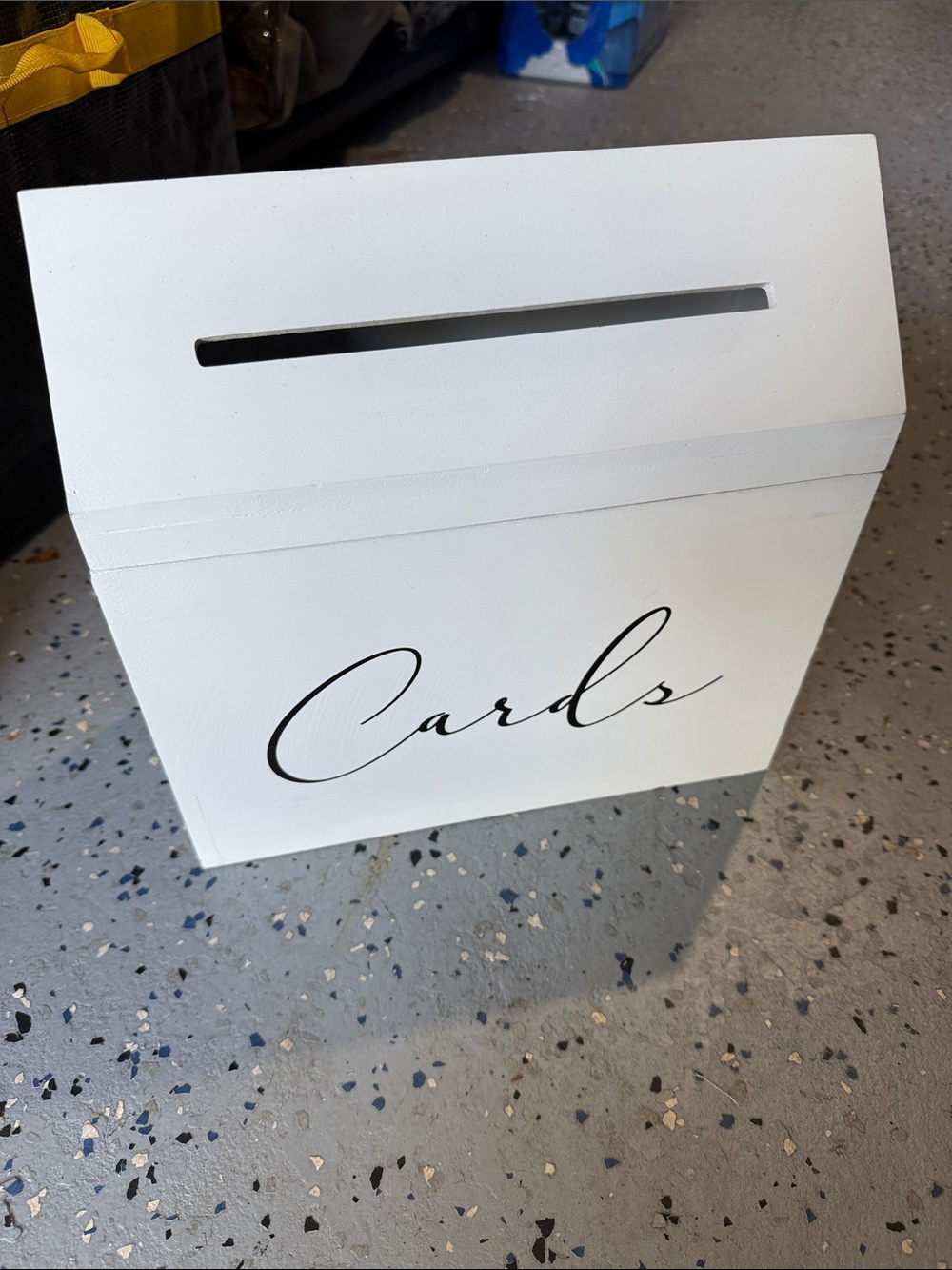 White Wooden 'Cards' Card Box